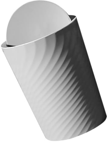 HIAKDOFT Papelera Hogar con Tapa Abatible Gris Cubo de Basura Conveniente para Baño Oficina Cocina y Sala Contenedor Resistente para Desechos Dormitorios y Multifuncionales