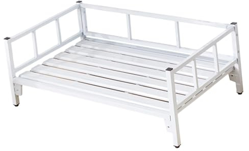 FewNvWa per Cani Letto Rialzato Cuccia con Telaio Posto Letto per Animali con Struttura in Acciaio Robusto Adatto per Cani Piccoli E Gatti per Uso in, Bianco