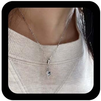 Xmsrn Collana Vintage Conchiglia Collana Girocollo Piccola Conchiglia Catena D'argento Piccola Girocollo Argento Minimal Gioielli Per Le Donne