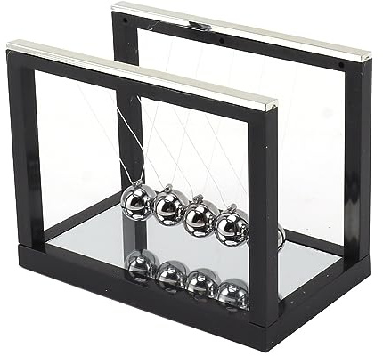 ZDETGU Stainless Steel Swing Balls with Mirror Base – Desk Decoration and Stress Relief Toy for Office or Home