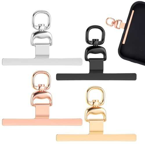 Xinjoduz 4 stycken mobiltelefonkedja universaldynor universal mobiltelefonkedja hållare mobiltelefonkedja mobiltelefonband 360° rotation snodd lapp telefon säkring pads adapter för de flesta