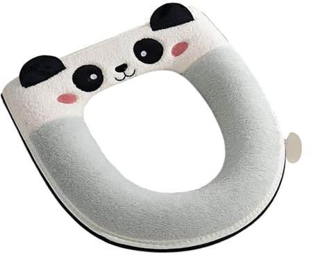 Fellflying Copertura per Sedile del Water,Rivestimento Invernale Per WC A Tema Panda Cartone Animato - Copri Vasino Ergonomico - per Bagno Casa Infermeria Doccia Appartamento Camera dei Bambini