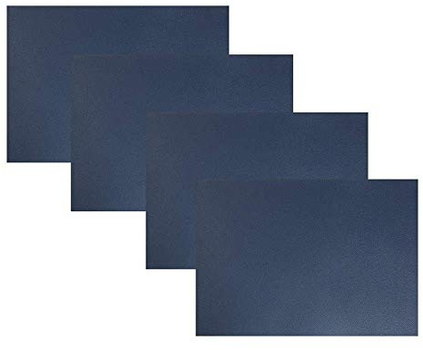 Mantel individual rectangular de PU antideslizante, posavasos para vino, sopera,gular de PU antideslizante, posavasos para vino, sopera, ensalada, vino, restaurante, 45 x 30 cm (azul oscuro)