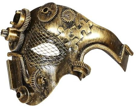 W WIDMANN MILANO Party Fashion - Demi-masque Steampunk, bal masqué, soirée à thème, carnaval