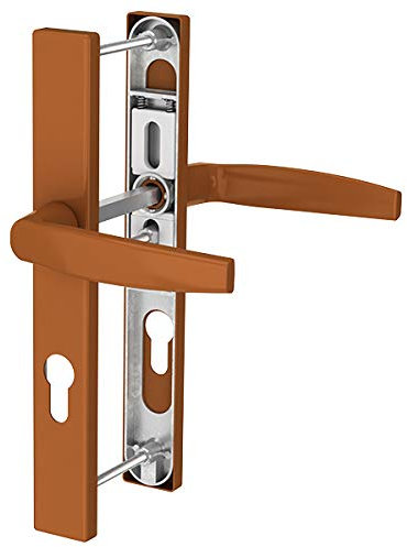 Premium Drückergarnitur Victory DHS 92mm - Rechteckig - Griff-Griff, Farbe:Golden Oak RAL 8003, Schildbreite:32mm