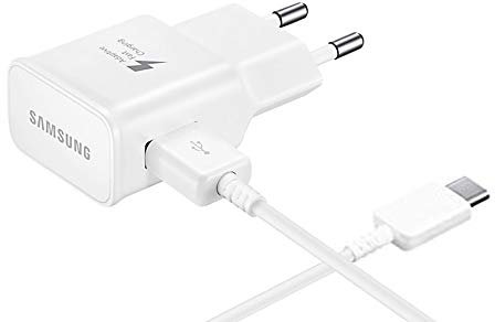 OEM Samsung Original Ladegerät EP-TA200EWE + Kabel EP-DR140AWE (5V-2A, 9V-1.67A) - für Galaxy S10, S10+, S10e, S9, S9+ ( Kabel Typ C, Weiß) (EPTA200 + DR140 B W)