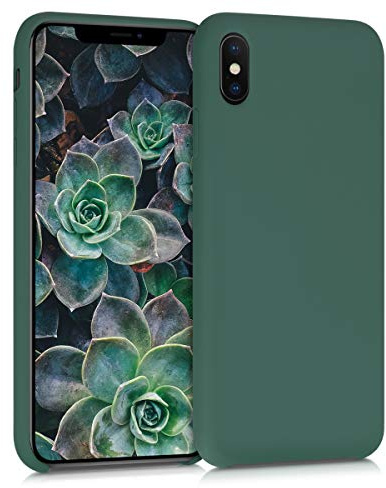 kwmobile Handyhülle für Apple iPhone XS Max Hülle - Case Silikon - Kabelloses Laden - Schutzhülle Cover in Tannengrün