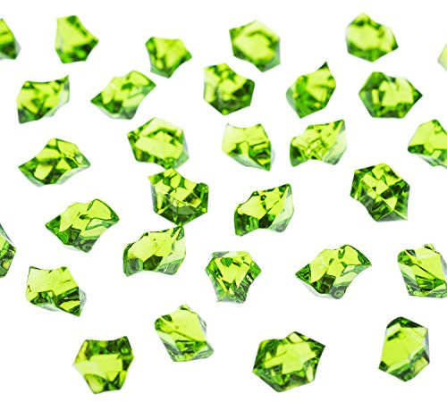 Super Z Outlet 120 Pack Acrylic Color Ice Rock Crystals Treasure Gems for Table Scatters, Home Vase Fillers, Event, Wedding, Arts & Crafts, Birthday Decoration Favor (1 Inch)(Apple Green)
