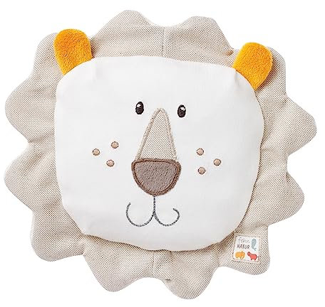 Fehn Wärmetier Löwe fehnNATUR Kuscheltier - Baby Traubenkernkissen aus Baumwolle aus biologischem Anbau - Wärmekissen Wärmekuscheltier zur Entspannung für Babys und Kleinkinder ab 0+ Monaten