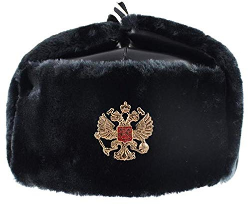 Russen Mütze Herren Sowjetisches Abzeichen Ushanka Männer Winter Bomber Hüte Pu Army Military Earflap Hat Russland Outdoor Schneekappen-Russian_Badge6