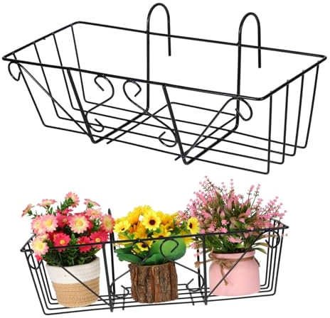 1 Pc Support Suspendu De Fleurs Étagère Pour Plantes De Garde-corps Décorations De Clôture De Balcon Jardinières De Clôture En Métal Pots Suspendus En Métal Fer Chlorophytum Rail