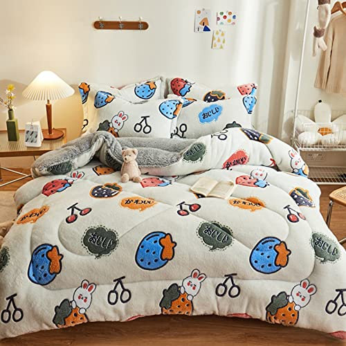 YFXRLC Einzel Doppel Decke Quilt Bettüberwurf, 3-lagig High Density Lammkaschmir/Schneeflockenfleece Baumwolle Gesteppt Decken Alle Jahreszeiten Multifunktionale Tagesdecke/Bettlaken,U-200x230cm(5kg)