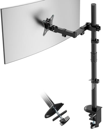 PUTORSEN 80cm Hoch Monitor Halterung 1 Monitor, für 13-35 Zoll Bildschirm, Voll einstellbar bildschirmhalterung, Monitor Arm, 9kg pro Arm, VESA 75x75/100x100mm