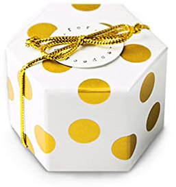 Duories 50 Stuck klein Süßigkeiten Geschenk Schachtel,Mini Sechseck Geschenkbox mit Goldenem Punkte,Geschenk-Karton Pralinen Geschenk-Verpackung für Hochzeit, Party, Weihnachten ， Geburtstag
