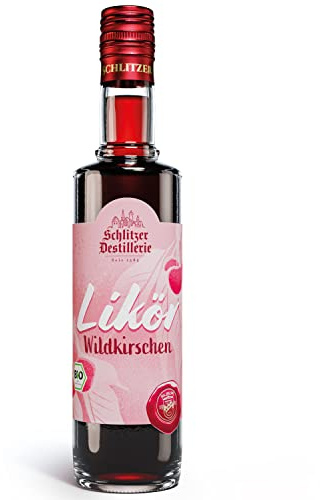 Schlitzer Bio Wildkirschen Likör 0,5L, 28% Vol., intensiv fruchtiger Kirschlikör mit Bio-Vanille verfeinert, samtiger Aperitif und Cocktailbasis von der Schlitzer Destillerie