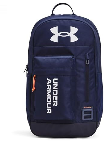 Under Armour UA Halftime Backpack Rucksack, Midnight Navy/Dark Tangerine/White, Einheitsgröße