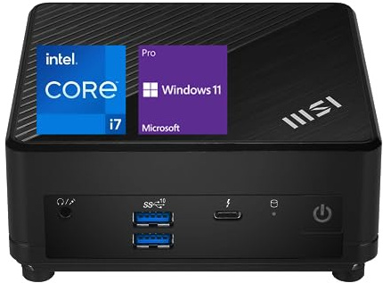 msi Bureau compact Cubi 5 Premium, processeur Intel i7-1255U de 12e génération, RAM 16 Go, SSD 512 Go, Wi-Fi 6, Thunderbolt 4, HDMI, DP, Windows 11 Pro, prend en charge le triple écran 4K @ 60 Hz pour