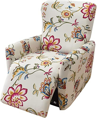 Ruhesessel Bezüge, Stretch Relaxsessel Bezug 4-Teilig Elastischer Antirutsch Husse, Sesselbezug Überzug für Fernsehsessel, Abnehmbar Waschbar (Color: #2)