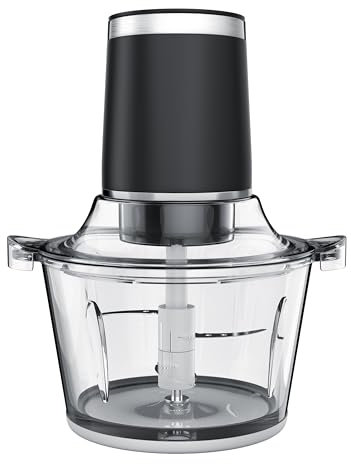 Arendo Multi Zerkleinerer - Universalzerkleinerer mit großer 1,5 Liter Glasschüssel - Food Processor mit kraftvollem Motor - 4-flügeliges Spezialmesser aus Edelstahl- Schwarz Edestahl - 400 Watt