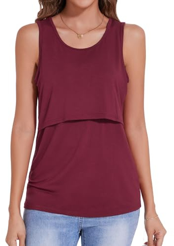 Sosolism Ärmelloses Still-Tanktop und Umstands-Top für Damen S-XXL | Bequemes Still-Top mit diskretem Hochziehzugang aus blickdichter und atmungsaktiver 200gsm Qualität
