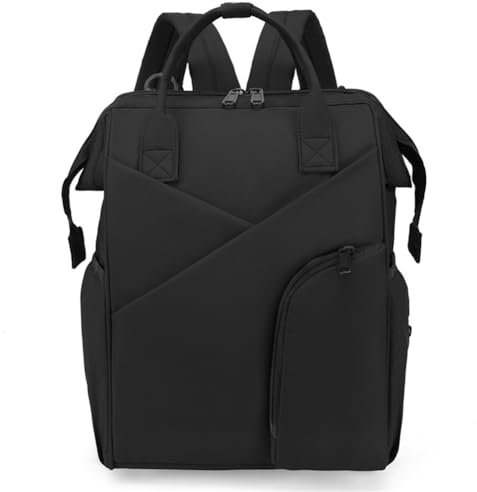 Chickwin Baby Wickeltasche Rucksack mit Babyflaschentasche, Großer Kapazität Wickelrucksack Babytasche für Reise Wickeltasche Multifunktional Reisetasche für Unterwegs (Schwarz,27x40x19cm)