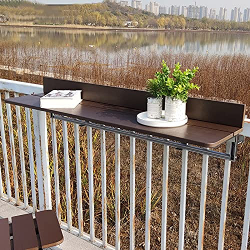 EAGYING Beistelltische für den Außenbereich, Klappbarer Balkontisch mit Geländer zum Aufhängen, Verstellbarer Terrassen- und Gartentisch, Bartisch für das Esszimmer im Computerbereich