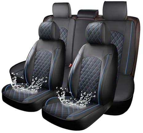 Chifeng Wasserdicht Autositzbezüge Komplettes Set, Universell Passend Für Hyundai Bayon Getz Ioniq 5 Kona Santa FE Tucson i20 i30 i40 ix20 ix35 (Blau)