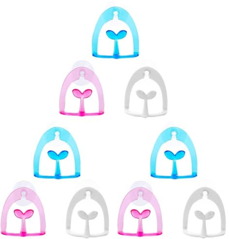 PRETYZOOM 9pcs Suction Shower Sink Drainer Rack Kitchen Rack Storage Sponge Holder Scouring Pad Holder Random Color