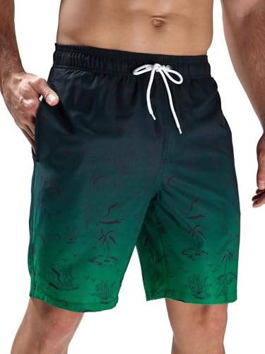 Arcweg Pantaloncini da Uomo per Nuoto Pantaloncini da Bagno Asciugatura Rapida Shorts da Spiaggia Lunghi con Multi-Tasche Surf a Righe