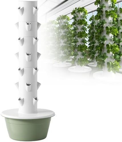 Hydroponik Turm, Hydrokultur Anbausystem, 20/28/36 Pods Automatisiertes Aeroponik-Turm-Garten-Hydrokultur-Anbauset Für Drinnen Und Draußen, für Kräuter Obst und Gemüse,7Layer