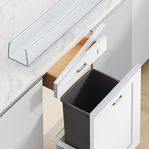 Snugly Fit 18 Length Cabinet Door Protector, Flexible Slip-On Plastic Edge Guard, Thin Transparent Edge Protectors to Prevent Wear, Chipping, Discoloration, Cabinet Bumpers—Fits Only 3/4 Thick,6 PCS