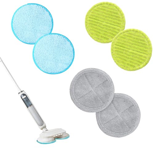 6 Stück Mikrofaser Ersatz Mopp Pads,Universal Elektrische Ersatz Wischpads | Ersatzpads Wischpads Grün,Hurricane Floating Mop,Mikrofaser Pads Geeignet für Hurricane