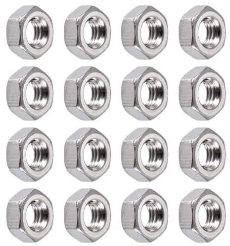 TA-VIGOR 100Pcs Hex Nuts, M3.5 Self Locking Nuts, 304 Stainless Steel Insert Lock Nut for Bolts, Hexagon Nutstones for Lock Washers, Bolts, Screws