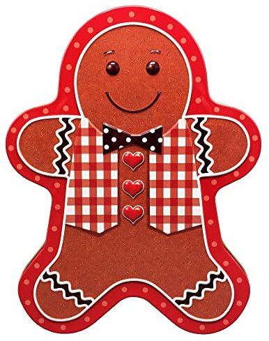 Home of Christmas Scatola, scatola natalizia, biscottiera, scatola di conservazione, scatola per biscotti, scatola di latta. Contenitore per biscotti e pan di zenzero (Uomo di Pan di Zenzero 2l / 24,8