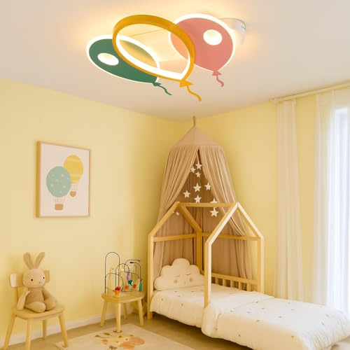 zenlavia Plafón LED Infantil Globo – Lámpara de Techo Regulable con Mando a Distancia, 2800lm, 28W, 3000–6500K, Luz Nocturna, Temporizador, Memoria