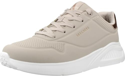 Skechers Dam lågtopp sneakers UNO LITE Shimmer Along, damsneakers, Beige, 36 EU