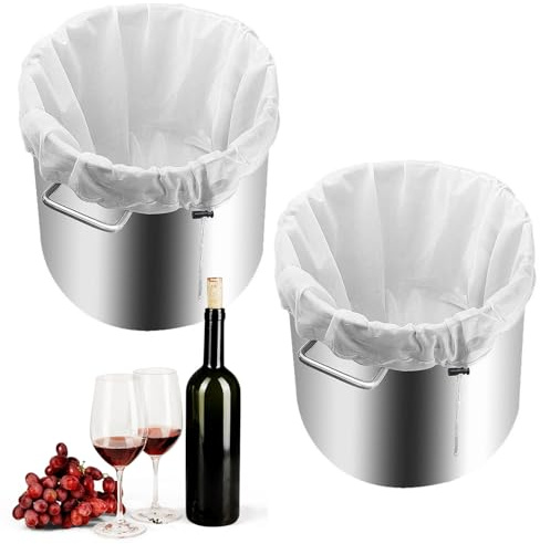 JDCMEI 2 Pieza Filtro de Cocina Reutilizables, 40x46cm Bolsas de Filtro de Malla Fina, Malla 100 Microfina Colador Tela, Bolsas Coladoras de Nylon con Cordón para Colar Vino Café Zumo Mermelada