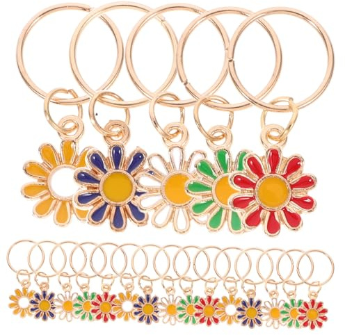 Cabilock 20 Stück Teiliges Haaranhänger Zöpfe Bunte Dreadlocks Schmuck Leichte Blumen haarpendants in Orange Weiß Grün Blau Rot Vielseitiges Haarschmuck accessoire für Partys und Festivals