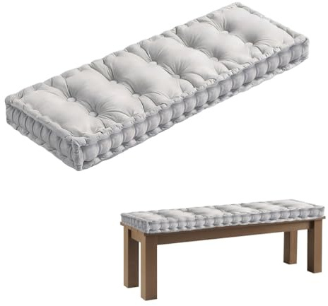 Genérico 10cm Cojines para Banco 1/2/3 Plazas CojíN para Banco de Interior CojíN para Banco Zapatero Terciopelo Antideslizante para Patio, Cocina, Comedor, Terrazas,G,90x50x10cm