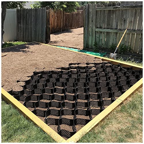 Griglia di Ghiaia per vialetto Base a Nido d'Ape da 2 Pollici per capanno da Giardino Rete antifango Soluzione di pavimentazione permeabile per percorsi Esterni Stabilizzatore del Terreno PE