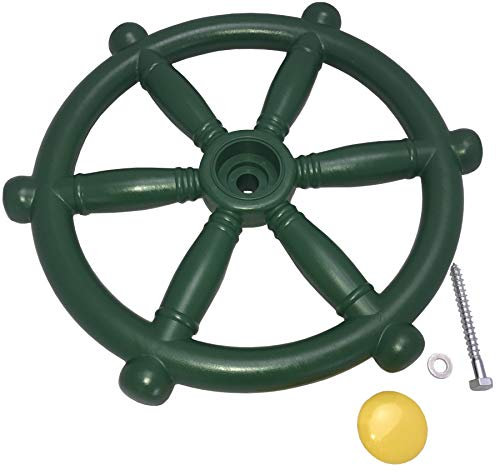 Loggyland Piraten-Lenkrad Steuerrad für Spielturm, Baumhaus Ø 30 cm, grün, Abenteuerspielplatz