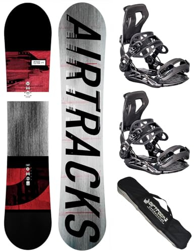 AIRTRACKS Snowboard Set Tabla Waves Extra Wide Hombre 171 - Fijaciones Master XL - SB Bag