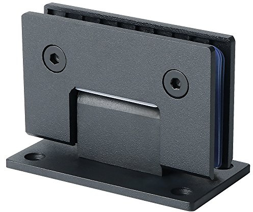 SAYAYO Glastür Scharnier Glastürscharnier Edelstahl 8-12 mm Dickes Glas 180-Grad Öffnen und Schließen Scharnier mit Schrauben für Glastüren, Vitrinen, Schranktüren (90 Grad, Matt-schwarz)