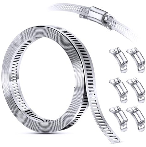 STEELSOFT DIY Hose Clamp System, Odd Sizes 2.5''-37'' Diameter Options, Adjustable Worm Gear Hose Clamps Stainless Steel Large for Ductwork, Pole Mount, Securing, Hanging