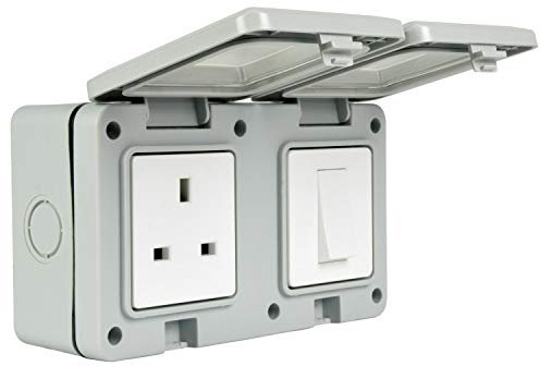 Mercury | Weatherproof Mains OUtdoor Single Switch and Socket