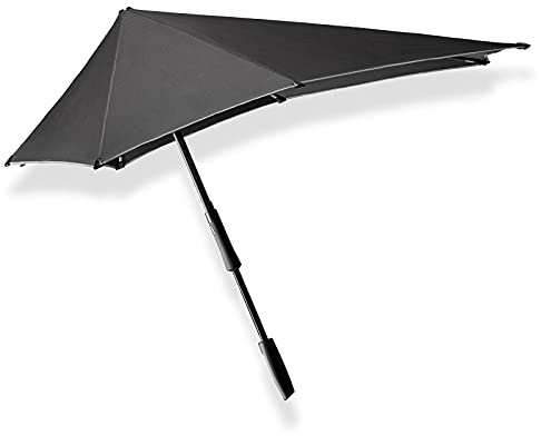 Senz ° Großer winddichter Regenschirm, manuell faltbar, 94 x 94 cm - schwarz reflektierend
