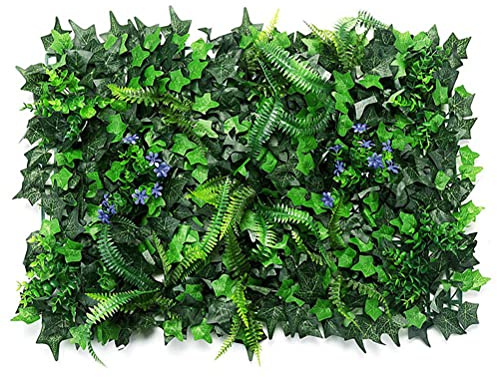 HWGING Künstliche Buchsbaumplatten, 2 Stück künstliche Heckenpaneele, 40 x 60 cm, Buchsbaum-Pflanzen, grüne künstliche Pflanzen, Heckenzaun, Buchsbaumgrün, Efeu, Sichtschutzzaun