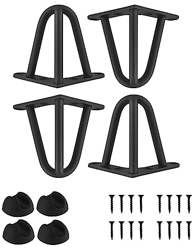 MoriaDesign Lot de 4 Hairpin Legs 15 cm Noir, Métal Réglable Design DIY