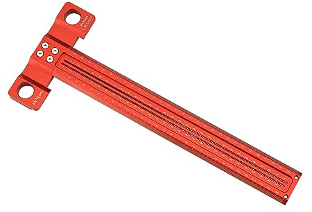 AKNgoes Anreißwerkzeug für Holzbearbeitung, T-Vierkant-Lineal, 300 mm, mit durchdachten Stützlippen, Architekten-Lineal für Tischlerarbeiten, Layout- und Messwerkzeuge