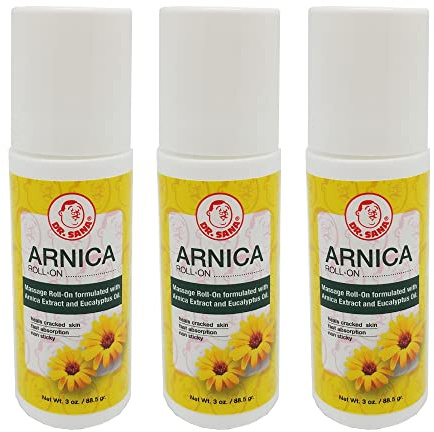 Dr Sana Arnica Roll-On. Topical Analgesic and Moisturizer. Soothes Dry and Cracked Skin. 3 oz. Pack of 3
